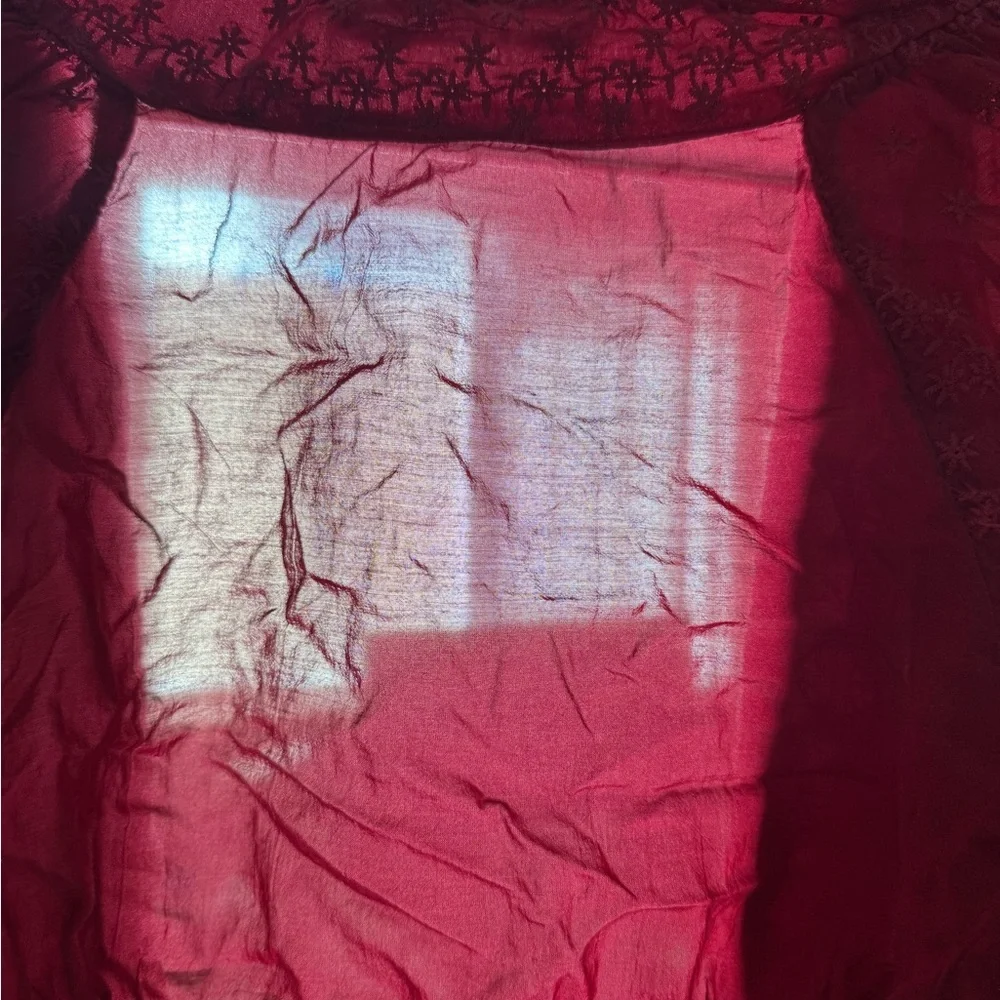 Red Tie-Front Blouse - Picture 12 of 16